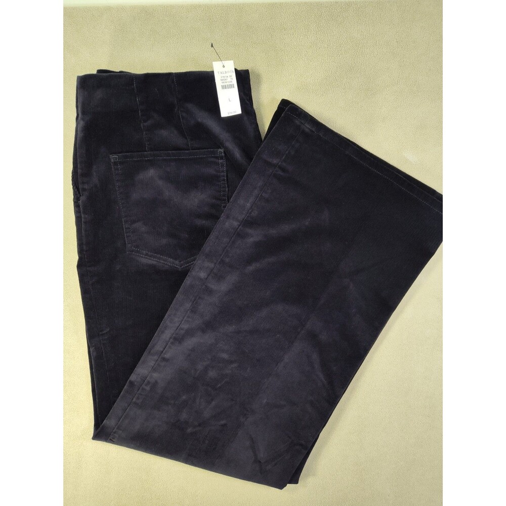 New Talbot's Pull On Corduroy Whale Stretch Pants Large Wide Leg
